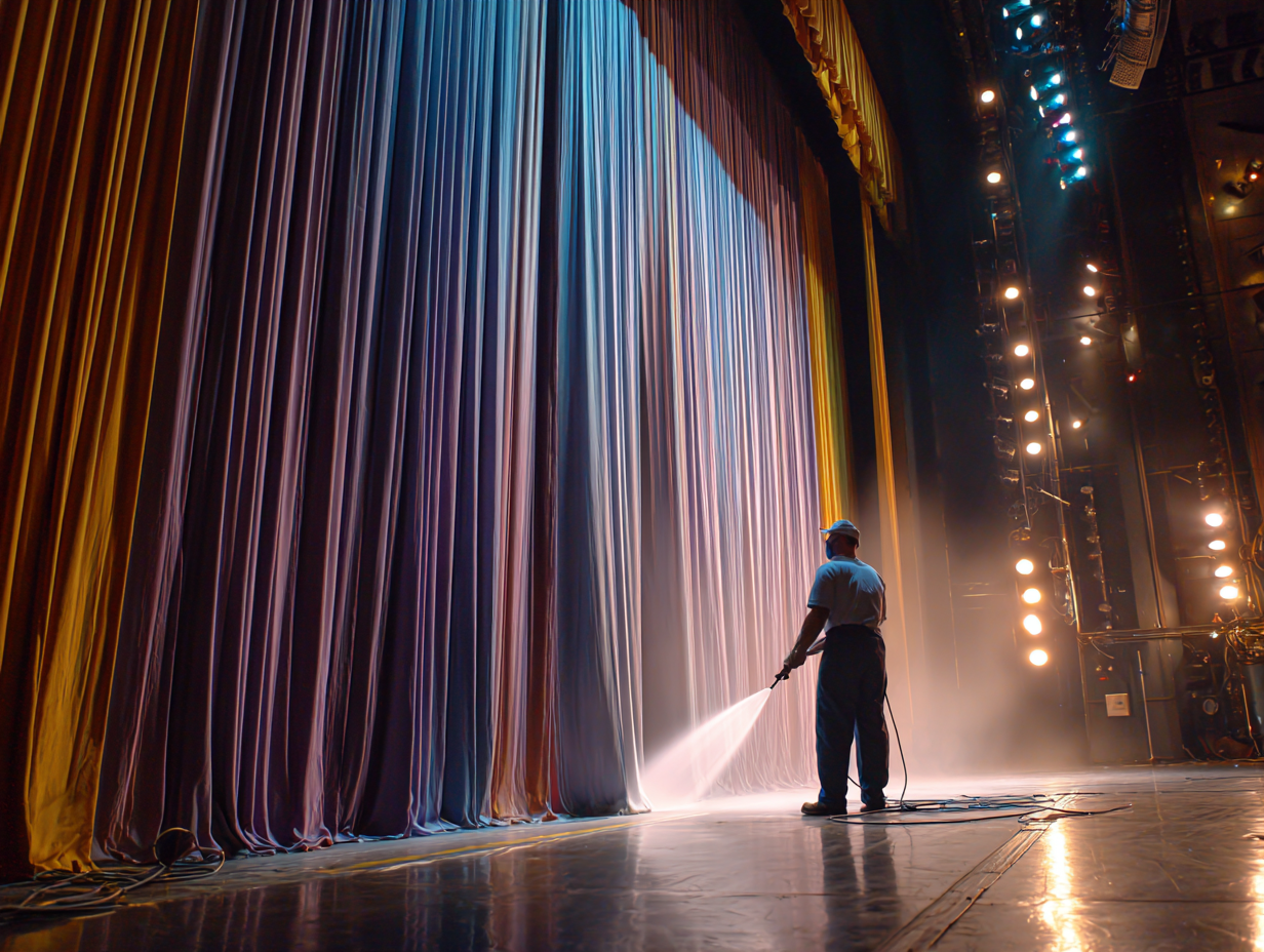 Stage curtain flame retardant treatment – professional fireproofing for theater venue